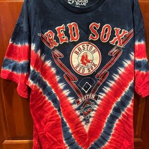 Liquid Blue Red Sox Tie-Dye T-Shirt - Red and Blue